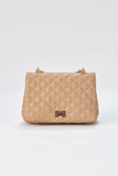 Quilted Plant Based Crossbody Bag - Nude