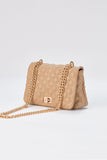 Quilted Plant Based Crossbody Bag - Nude
