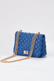 Quilted Plant Based Crossbody Bag - Blue