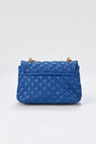 Quilted Plant Based Crossbody Bag - Blue