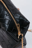 Braided Look Mini Crossbody Bag - Black