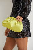 Satin Pouch Bag - Lime Green