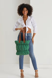Quilted Puffy Tote Bag - Green