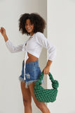 Quilted Nylon Shoulder Bag - Green