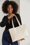 Crinkle Patent Tote Bag - Cream