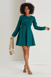 Knot Detail A Line Mini Dress - Green