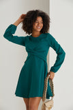 Knot Detail A Line Mini Dress - Green