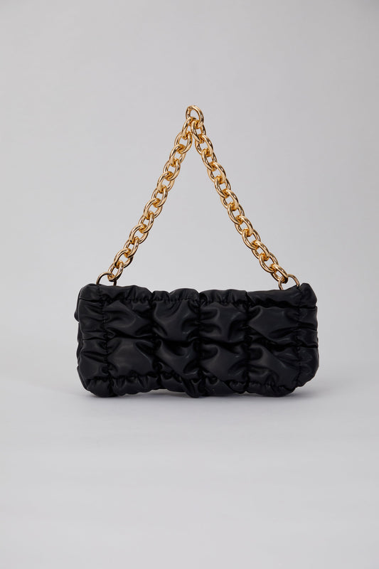 Quilted Shoulder Bag - Black