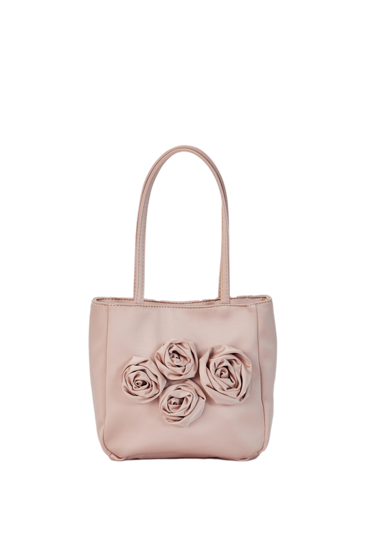 Floral Handbag - Nude