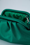 Satin Pouch Bag - Green