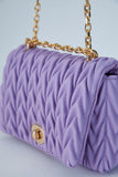 Wavy Vegan Leather Hand bag - Lilac
