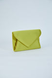 Recycled Satin Clutch Bag - Lime Green
