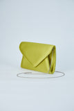 Recycled Satin Clutch Bag - Lime Green