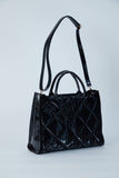 Quilted Nylon Tote Bag - Black
