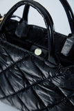 Quilted Nylon Tote Bag - Black