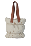 Quilted Puffy Tote Bag - Beige
