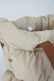 Quilted Puffy Tote Bag - Beige