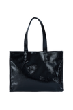 Crinkle Patent Tote Bag - Black