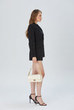 Quilted Vegan Leather Shoulder Bag - Beige