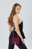 Recycled Quilted Satin Crossbody Bag - Burgundy