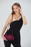 Satin Pouch Crossbody Bag - Burgundy