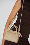 Mini Vegan Leather Crossbody Bag - Beige