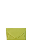 Recycled Satin Clutch Bag - Lime Green