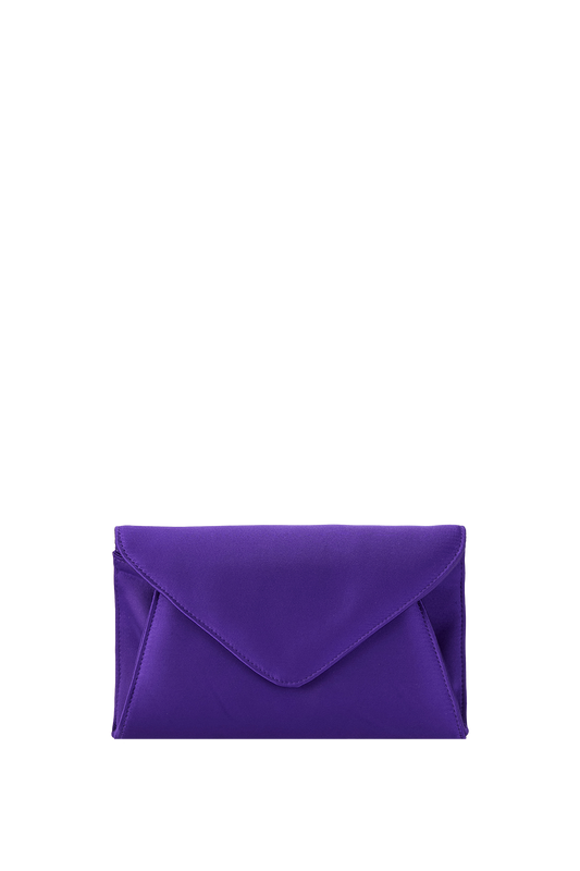 Recycled Satin Clutch Bag - Purple