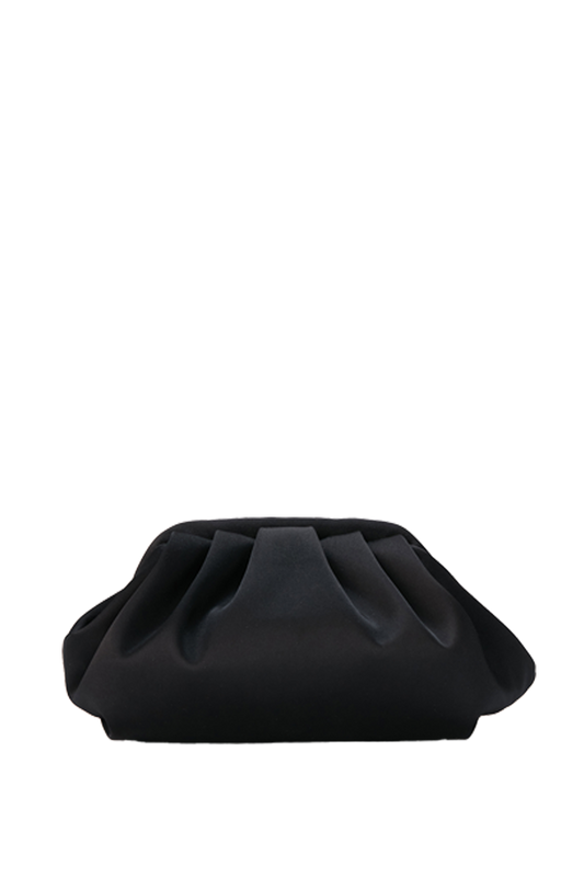 Satin Pouch Crossbody Bag - Black
