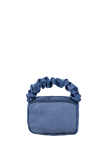 Satin All Over Diamante Camera Bag - Blue