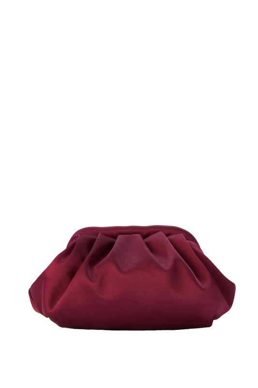Satin Pouch Crossbody Bag - Burgundy