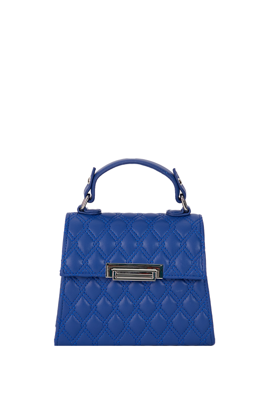 Recycled Vegan Leather Hand Bag - Royal Blue