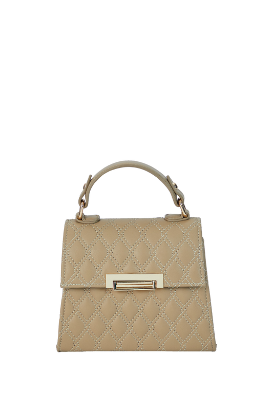 Recycled Vegan Leather Hand Bag - Beige