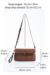 Woven Pu Leather Flap Closure Wristlet & Clutch&Crossbody  3-in-1 - Tan