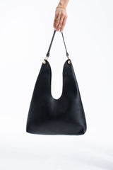 Hobo Shoulder Bag for Women with Matching Zip Pouch, 2PCS - Black