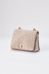 Quilted Mini Crossbody & Shoulder Bag - Beige