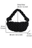 Puffy Quilted Lightweight Shoulder Bag - Black
