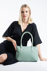 Braided Pu Leather Shoulder Bag - Mint
