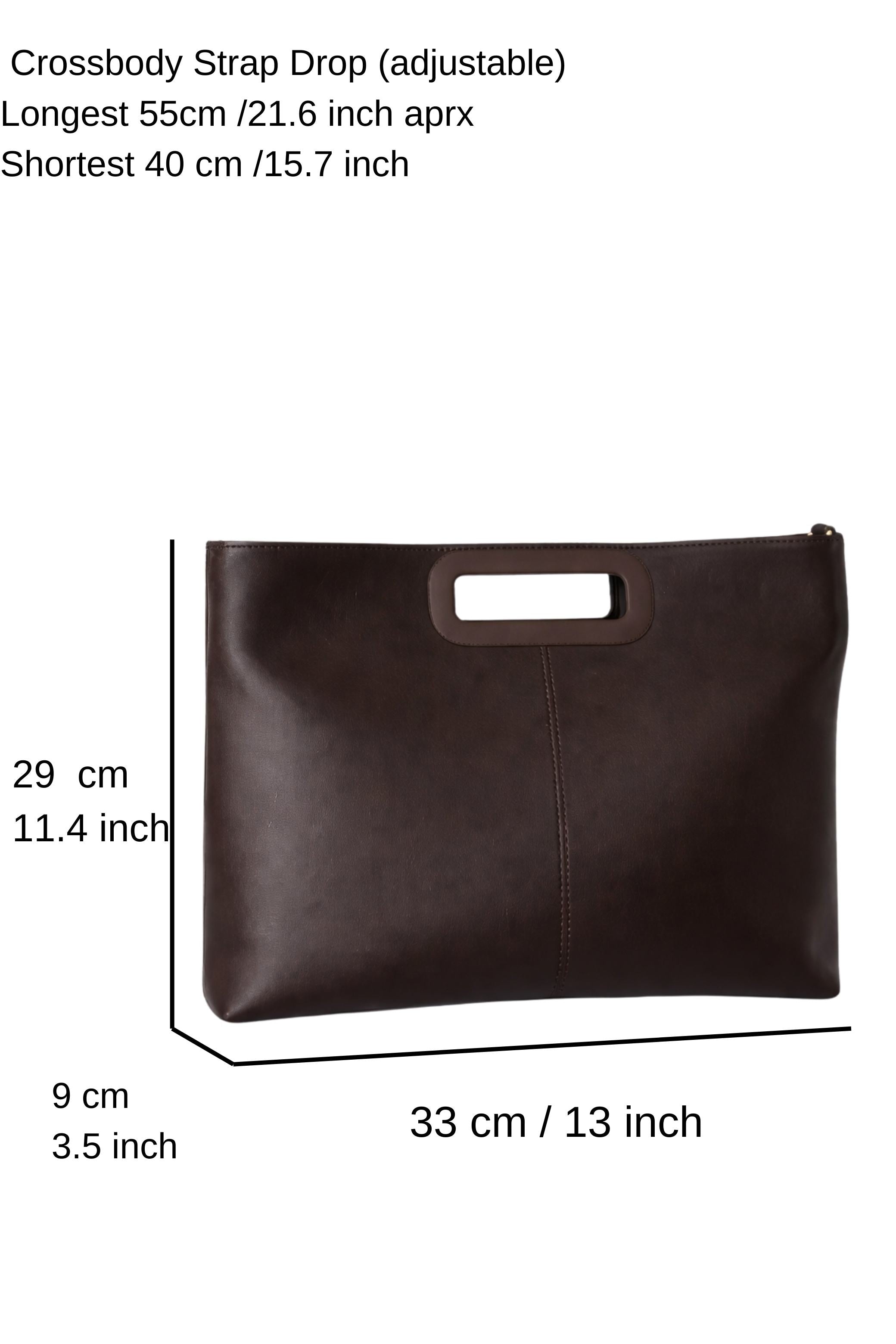 Handle Detail Pu Leather Large Handbag with Detachable strap - Brown