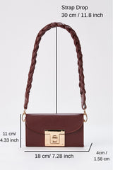 Mini Shoulder Bag With Chuncky Braided Strap - Burgundy