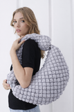 Puffy Quilted Lightweight Large Shoulder Bag - Grey
