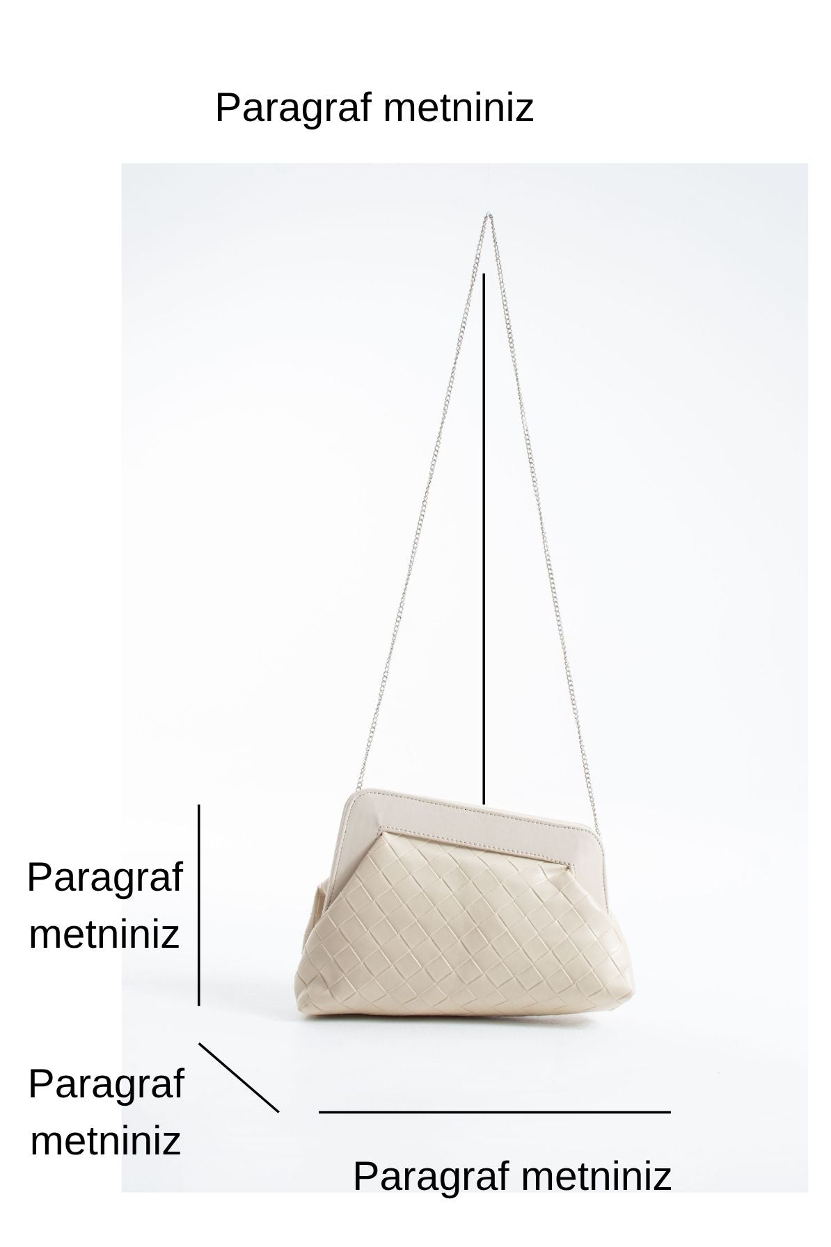 Asymmetrical Braided Pu Leather Clutch Bag With Detachable Strap - Cream
