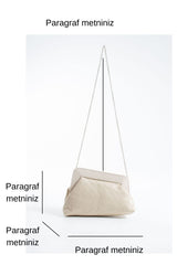 Asymmetrical Braided Pu Leather Clutch Bag With Detachable Strap - Cream