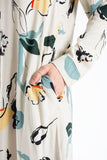 Womens Viscose Abstract Floral Maxi Shirt Dress