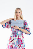 Crinkle Patent Flap Closure Wristlet & Clutc&Crossbody  3-in-1 Handbag - Blue