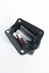 Asymmetrical  Braided Pu Leather  Clutch Bag With Detachable Strap - Black