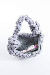 Puffy Quilted Lightweight Large Shoulder Bag - Grey