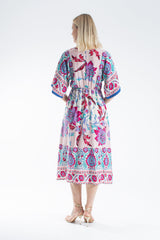 Womens Floral Print Midi Dress