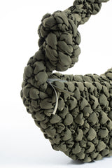 Puffy Quilted Lightweight Large Shoulder Bag - Green
