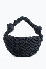 Puffy Quilted Lightweight Large Shoulder Bag - Black